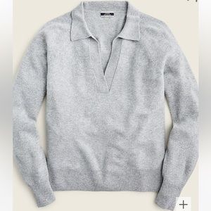 J.crew cashmere polo vneck sweater
